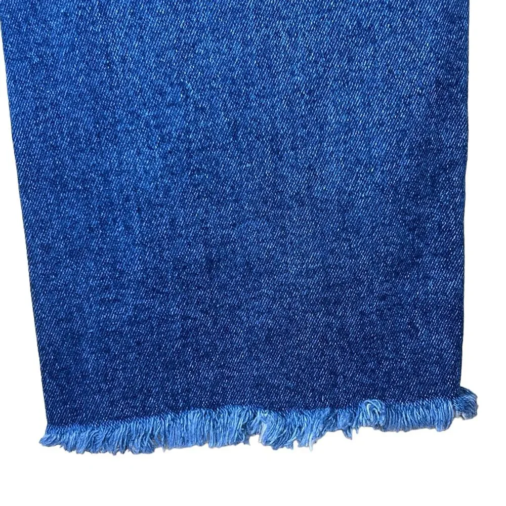 a loves a Women’s High-Rise Medium Wash Straight Leg Fringe Hem Jeans 27 EUC - Picture 10 of 16